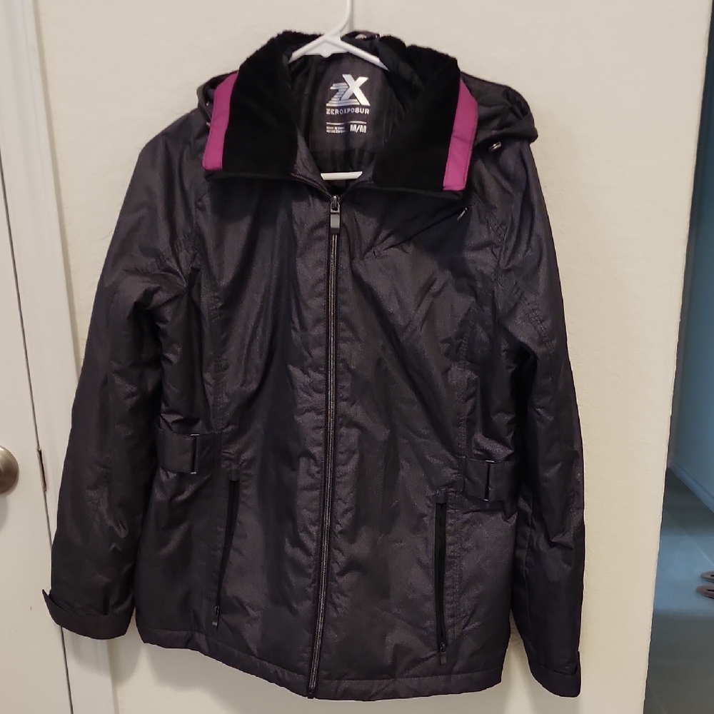 ZeroXposur Women's Black Jacket with Purple Highlights